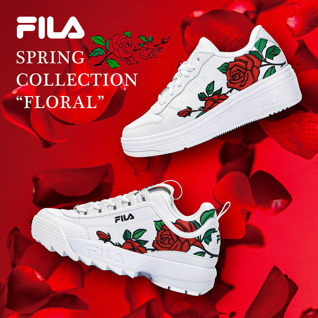 刺繍が施されているFLORALシリーズがローンチ。 | FILA 公式サイト